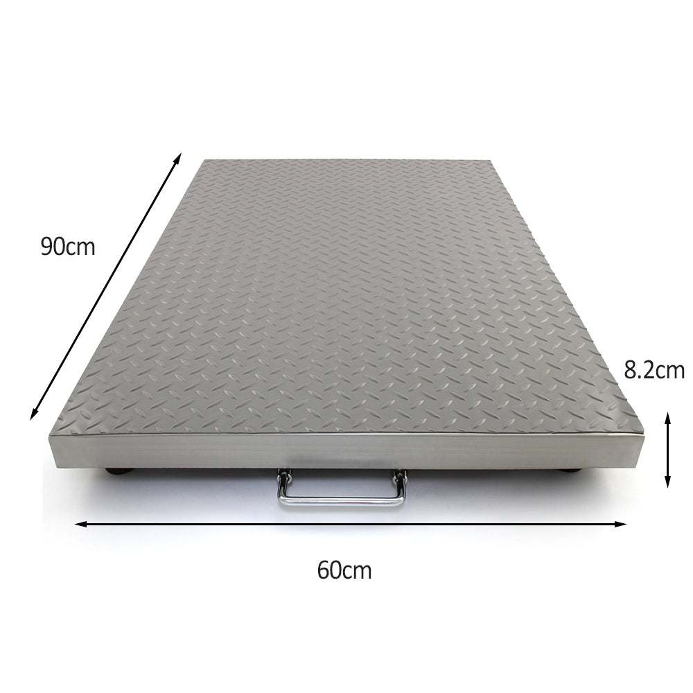 Robuste T-Mech Plattformwaage aus Edelstahl mit rutschfester Oberfläche, 90 cm x 60 cm, 8,2 cm hoch, ideal für präzise Gewichtsmessungen