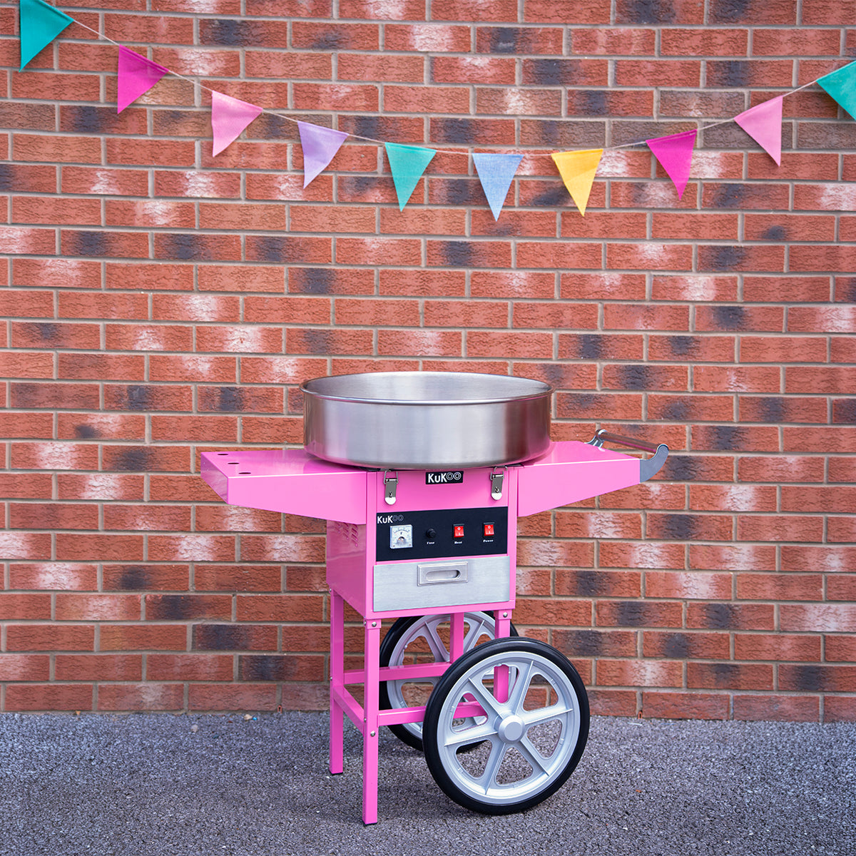 KuKoo Rosa Zuckerwattemaschine & Wagen