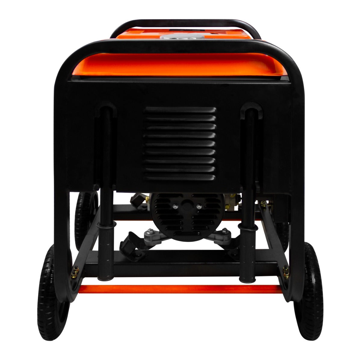 Offener Dieselgenerator T-Mech 2kVA mit robustem schwarzen Gehäuse, orangefarbenem Deckel und stabilen Rädern für einfache Mobilität