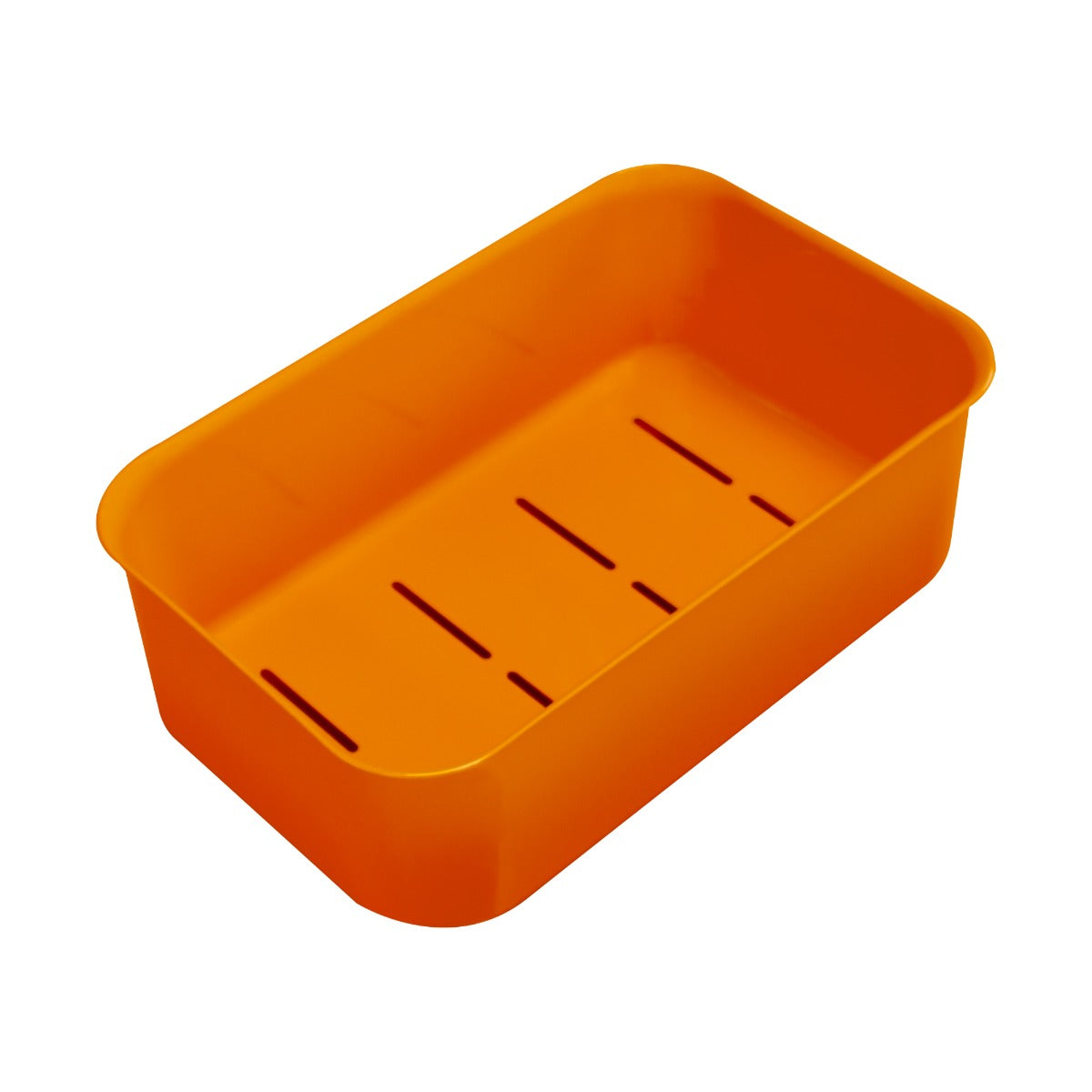 Teilewaschgerät in leuchtendem Orange, rechteckig mit glatten Wänden und durchlässigem Boden für effektives Reinigen von Teilen, ideal für Werkstätten