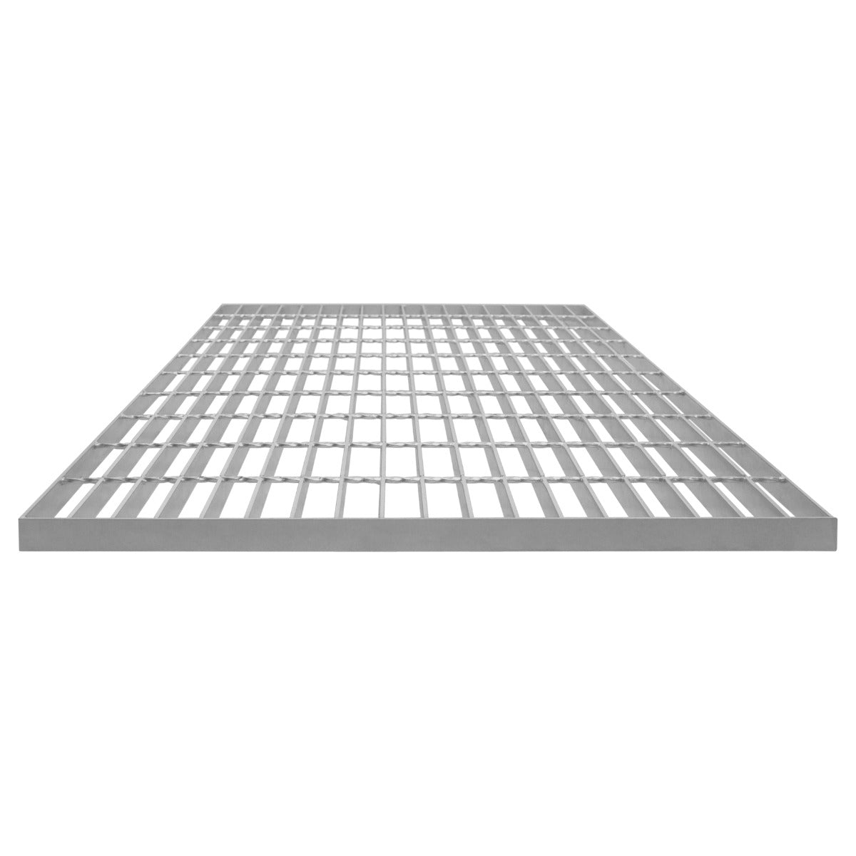 Verzinkter Gitterrost in rechteckiger Form, 1000mm x 600mm, mit gleichmäßigen, stabilen Streben und glatter, silberner Oberfläche für hohe Belastbarkeit