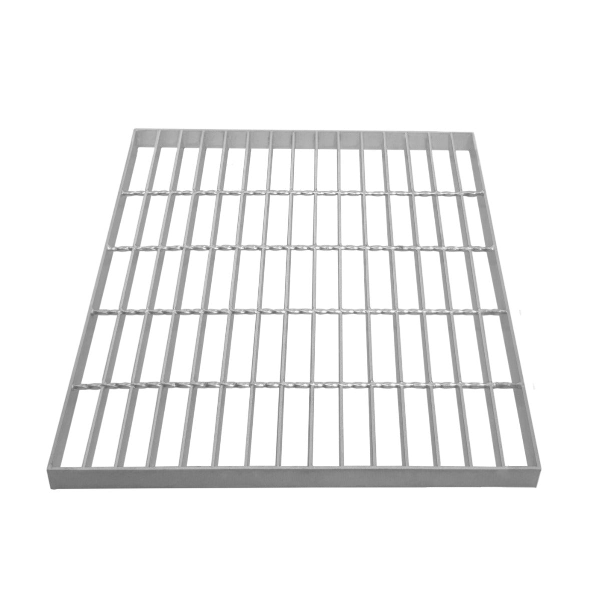 Verzinkter Gitterrost in quadratischer Form, 500mm x 500mm, mit stabilen, gleichmäßigen Stäben und glatter, silberner Oberfläche für Langlebigkeit und Sicherheit