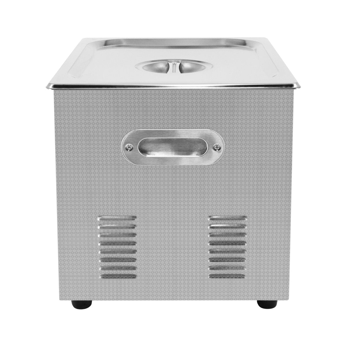 Ultraschallreiniger T-Mech mit 10L Fassungsvermögen, aus Edelstahl, rechteckig, mit seitlichem Griff und Lüftungsschlitzen für optimale Leistung