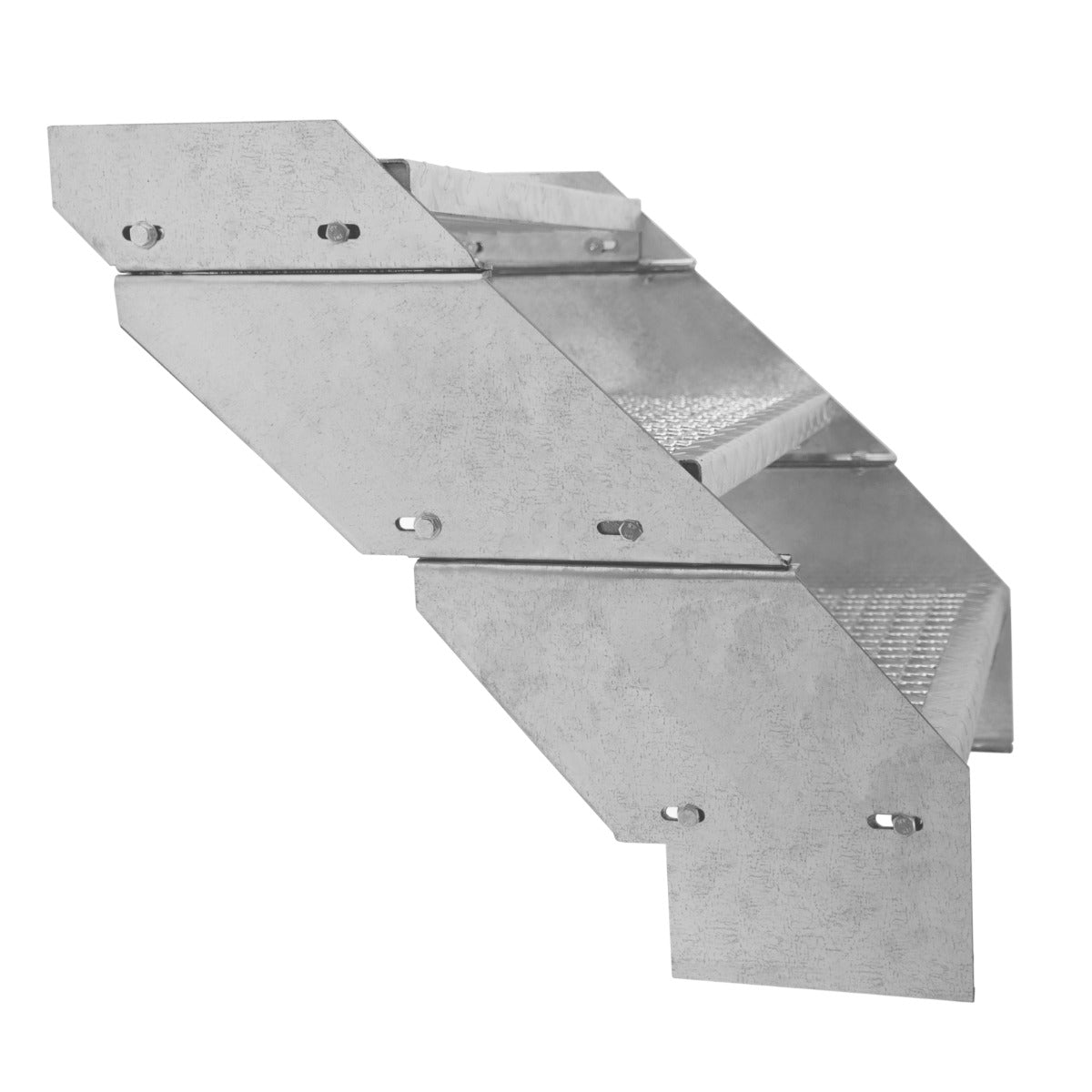 Verstellbare achtteilige Treppe aus verzinktem Stahl, 900 mm breit, mit rutschfesten Stufen und robustem, korrosionsbeständigem Design