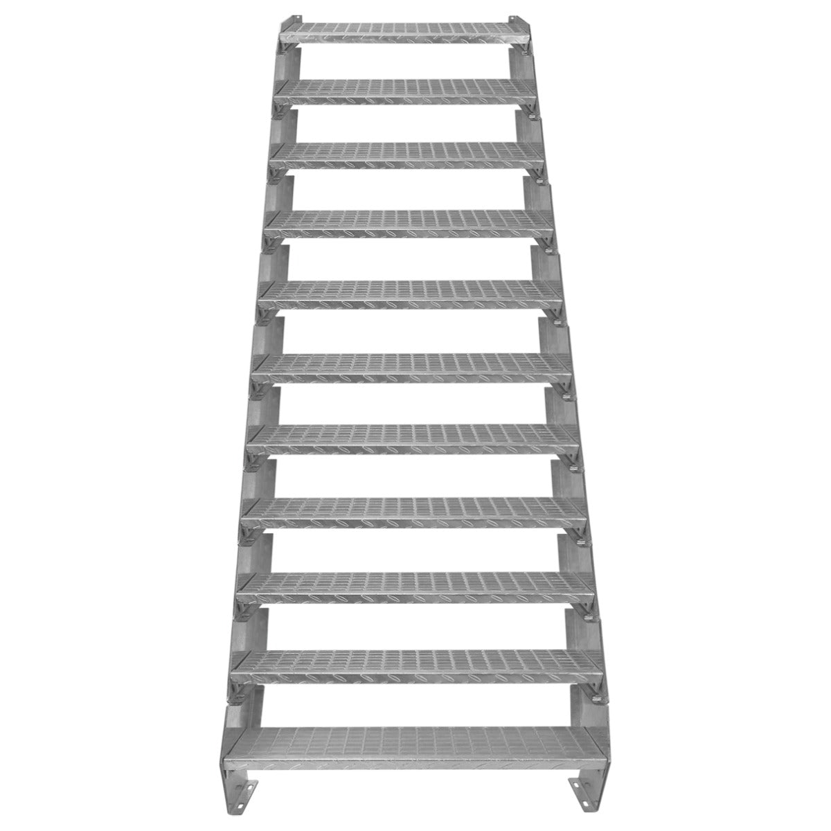 Verstellbare, elfteilige Treppe aus verzinktem Stahl, 900 mm breit, mit rutschfesten Stufen und robustem, langlebigem Design für Sicherheit und Stabilität