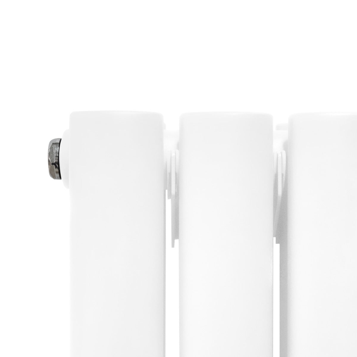 Ovaler Röhrenheizkörper in Weiß mit integriertem Spiegel, 1800mm x 380mm, glänzende Oberfläche und moderne, elegante Form für jeden Raum