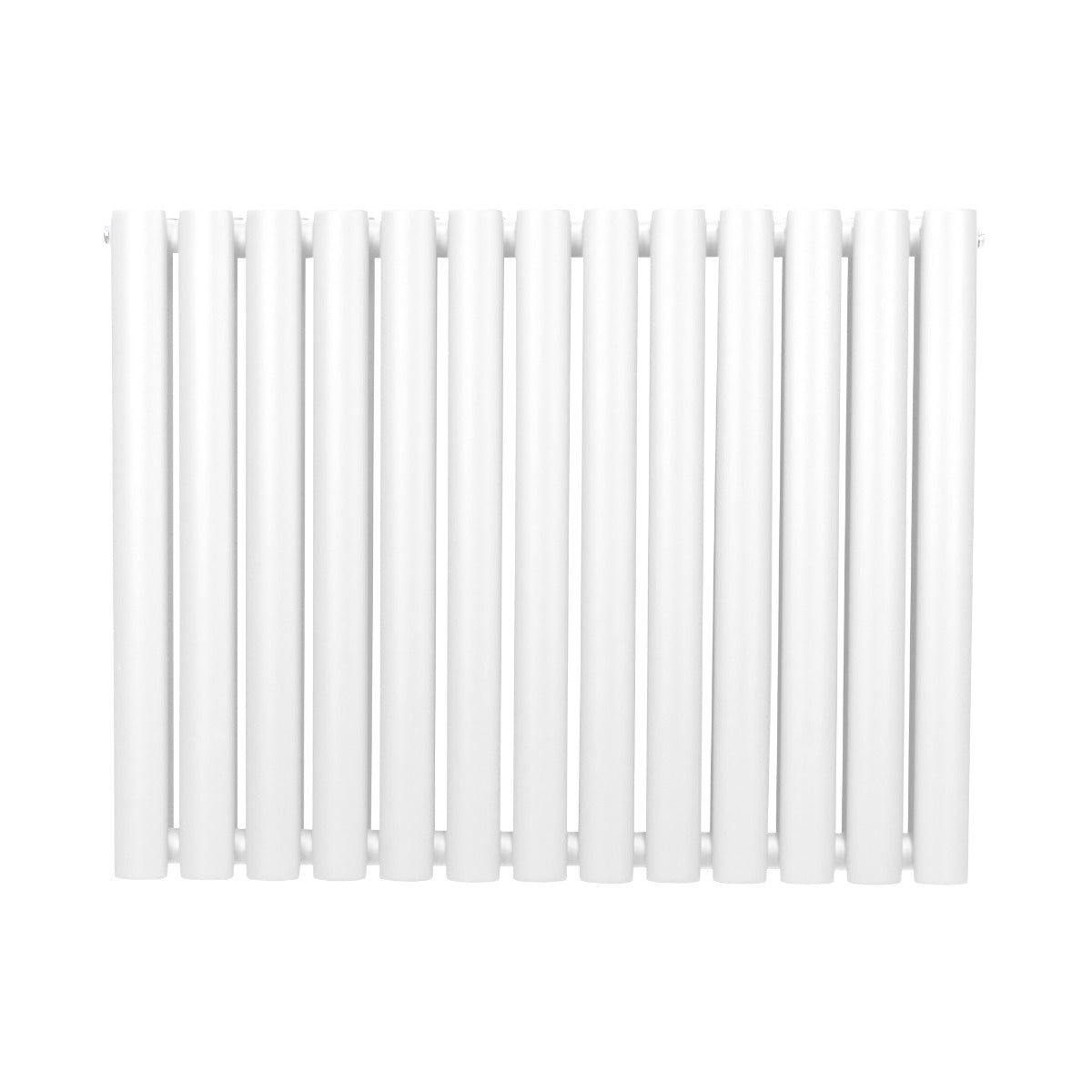 Ovaler Röhrenheizkörper in Weiß, 600mm x 780mm, mit glatten, runden Röhren für effiziente Wärmeverteilung und modernes Design