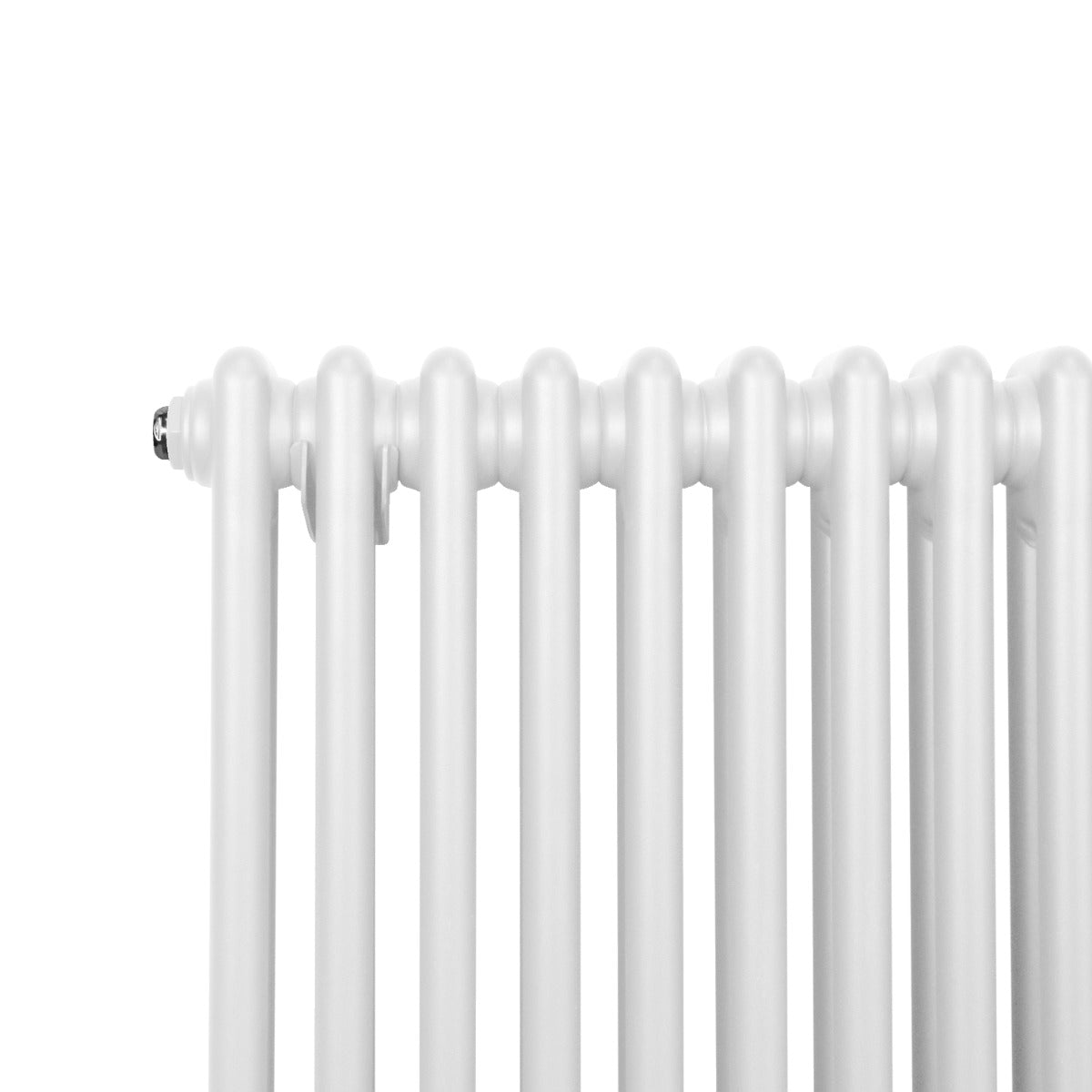 Traditioneller 2-Spalten-Heizkörper in Weiß, 1800 x 382 mm, mit glatten, runden Rohren und modernem Design für effiziente Wärmeverteilung