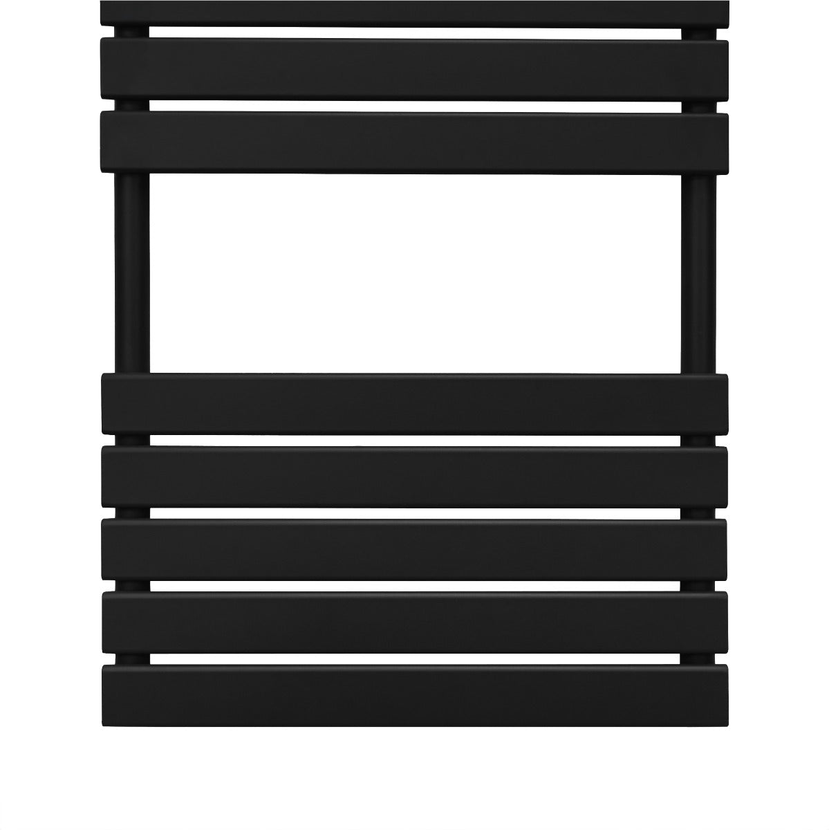 Flachheizkörper für Handtücher in elegantem Schwarz, 1200mm x 450mm, mit glatten, modernen Linien und hochwertiger, pulverbeschichteter Oberfläche