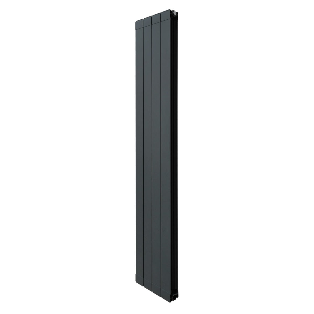 Anthrazitgrauer Aluminium Paneelheizkörper mit schlankem Design, 1800mm hoch und 315mm breit, ideal für moderne Wohnräume