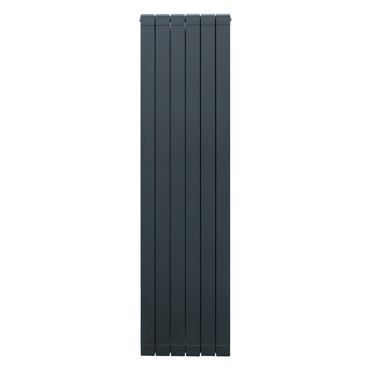Anthrazitgrauer Aluminium Paneelheizkörper mit schlankem, vertikalem Design, 1800mm hoch und 475mm breit, ideal für moderne Räume