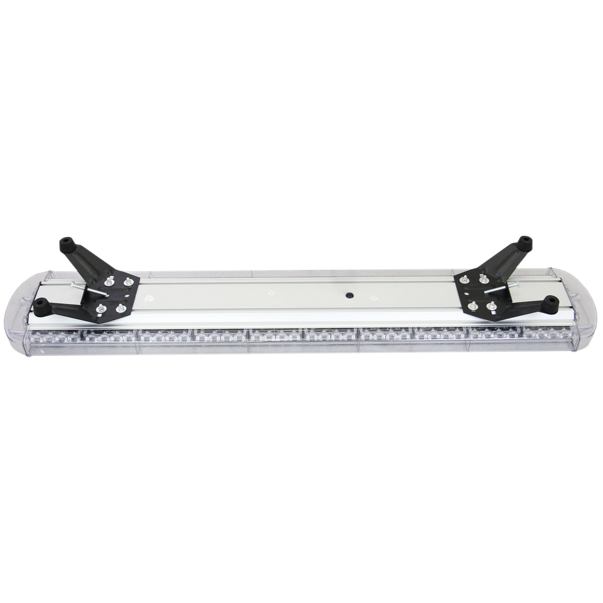 Bernsteinfarbenes LED-Notwarnlicht mit 1200 mm Länge, transparentem Gehäuse und schwarzem Bedienfeld, ideal für Sicherheitsanwendungen