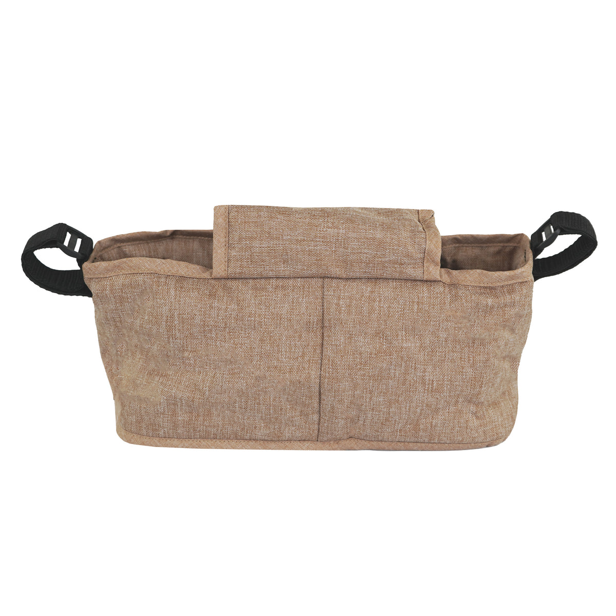 Beige Haustierwagen Fronttasche aus gewebtem Material, mit zwei seitlichen Griffen und einer praktischen, strukturierten Oberfläche für zusätzlichen Komfort