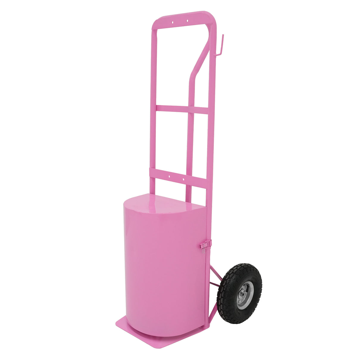 Tragbare Deluxe-Pferdedusche in leuchtendem Rosa mit stabiler Metallkonstruktion, runder Basis und robusten Gummirädern für einfache Mobilität