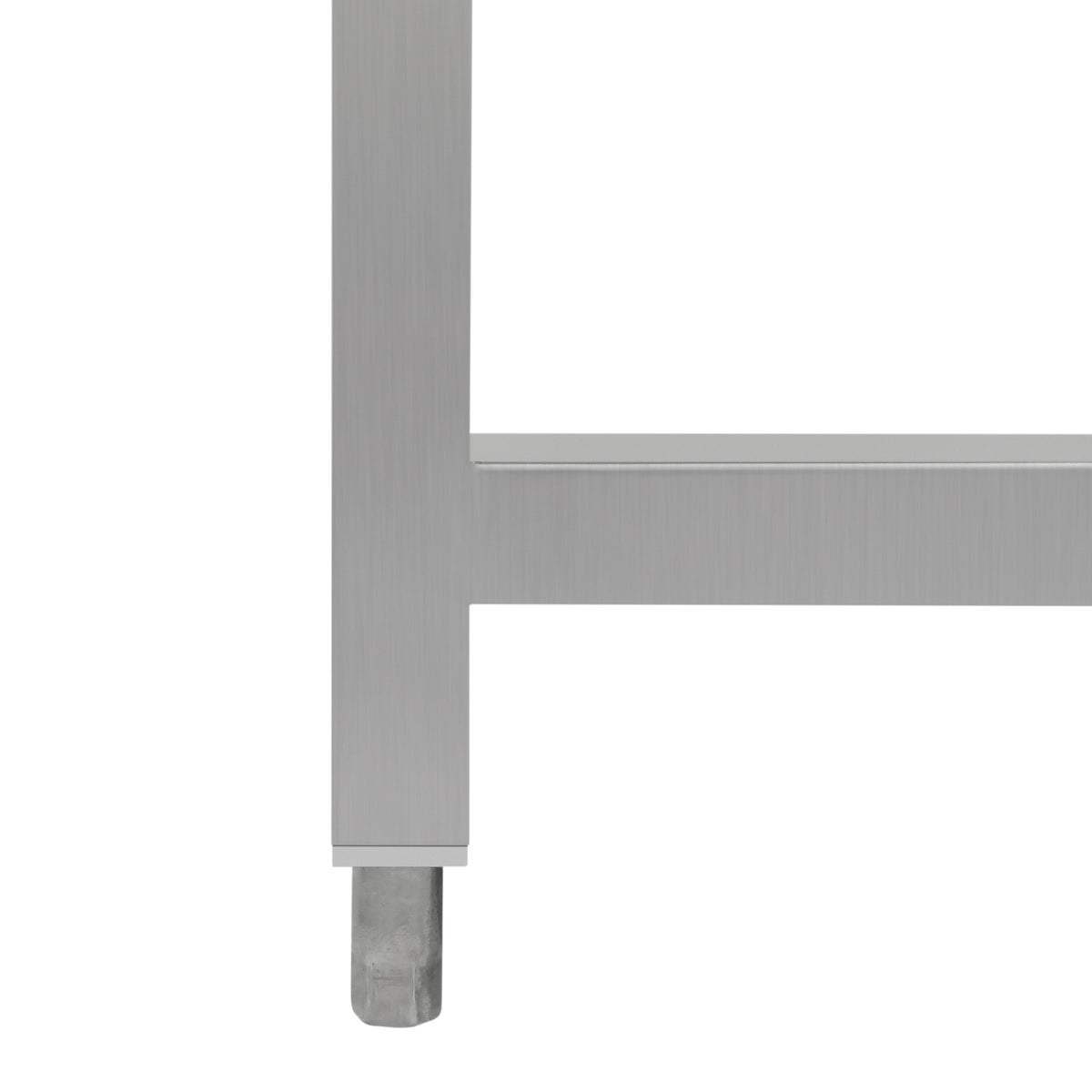 Modulare Cocktailbar-Eckeinheit aus gebürstetem Edelstahl, mit klaren Linien und stabilen Füßen, ideal für stilvolle Barbereiche