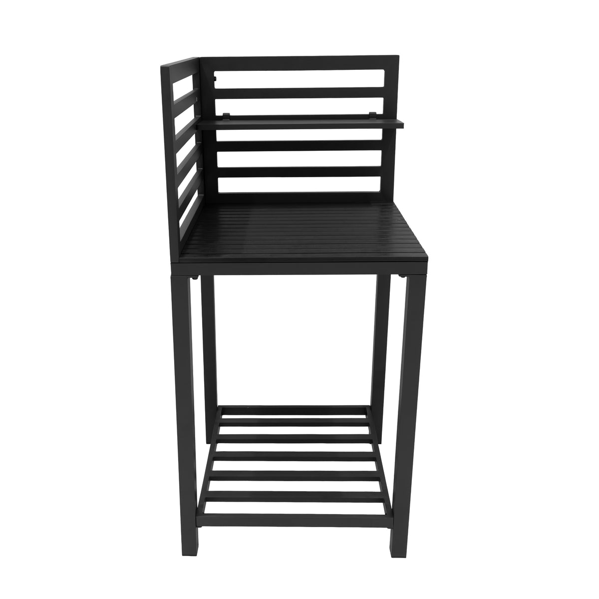 Dunkelgraues, modernes Aluminium-Küchen-Set mit drei Teilen, ideal für den Außenbereich, mit schlanken Linien und stabiler Konstruktion