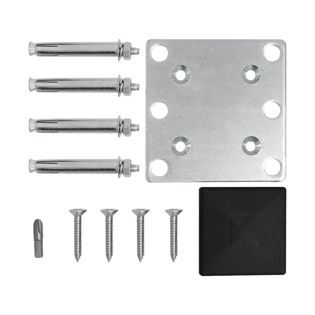 Grau WPC Sichtschutzzaun Eckzaun Element mit silbernen Schrauben und Montageplatte, ideal für Garten- und Terrassengestaltung