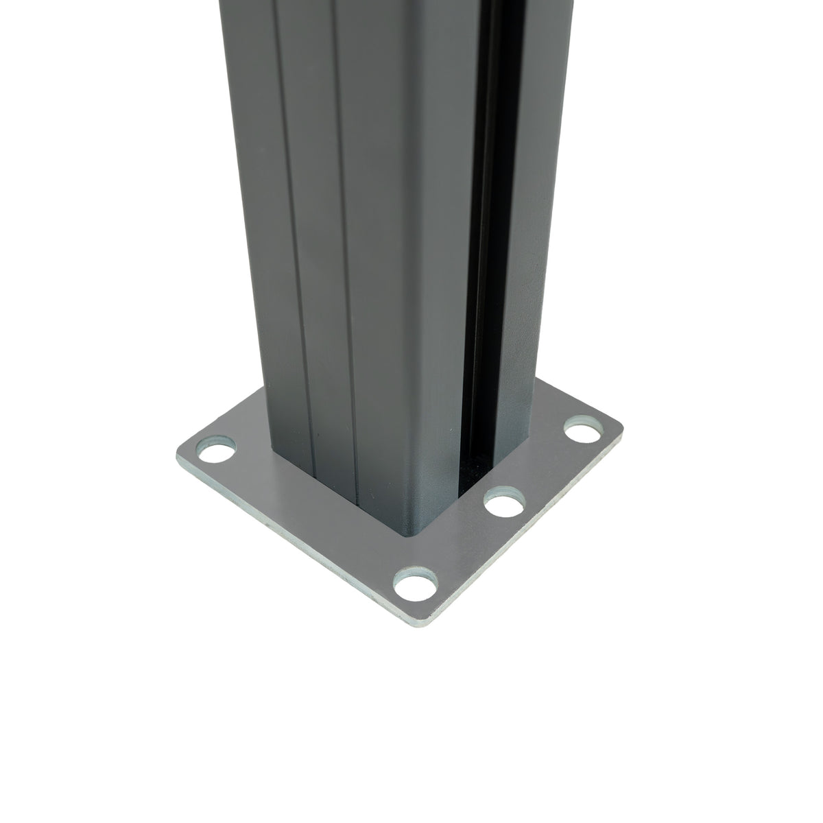 Grau WPC Sichtschutzzaun Eckzaun Element mit stabiler Basis, rechteckiger Form und glatter, wetterbeständiger Oberfläche für langlebigen Einsatz