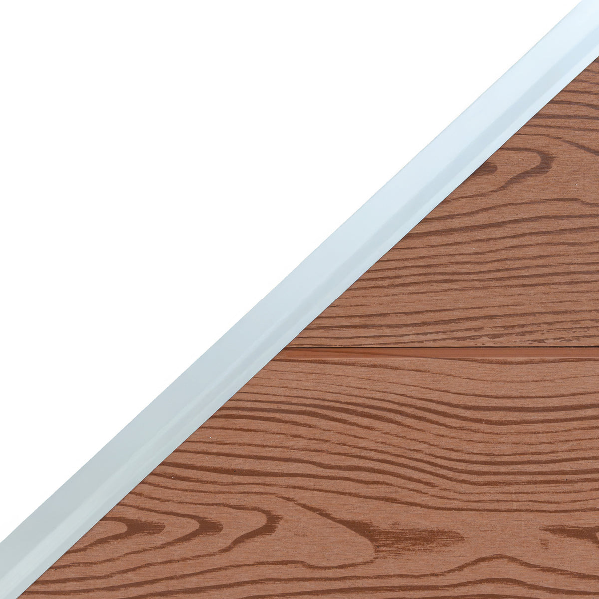 Braunes WPC Sichtschutzzaun Eckzaun Element mit Holzmaserung und glatter Oberfläche, ideal für Garten- und Terrassengestaltung