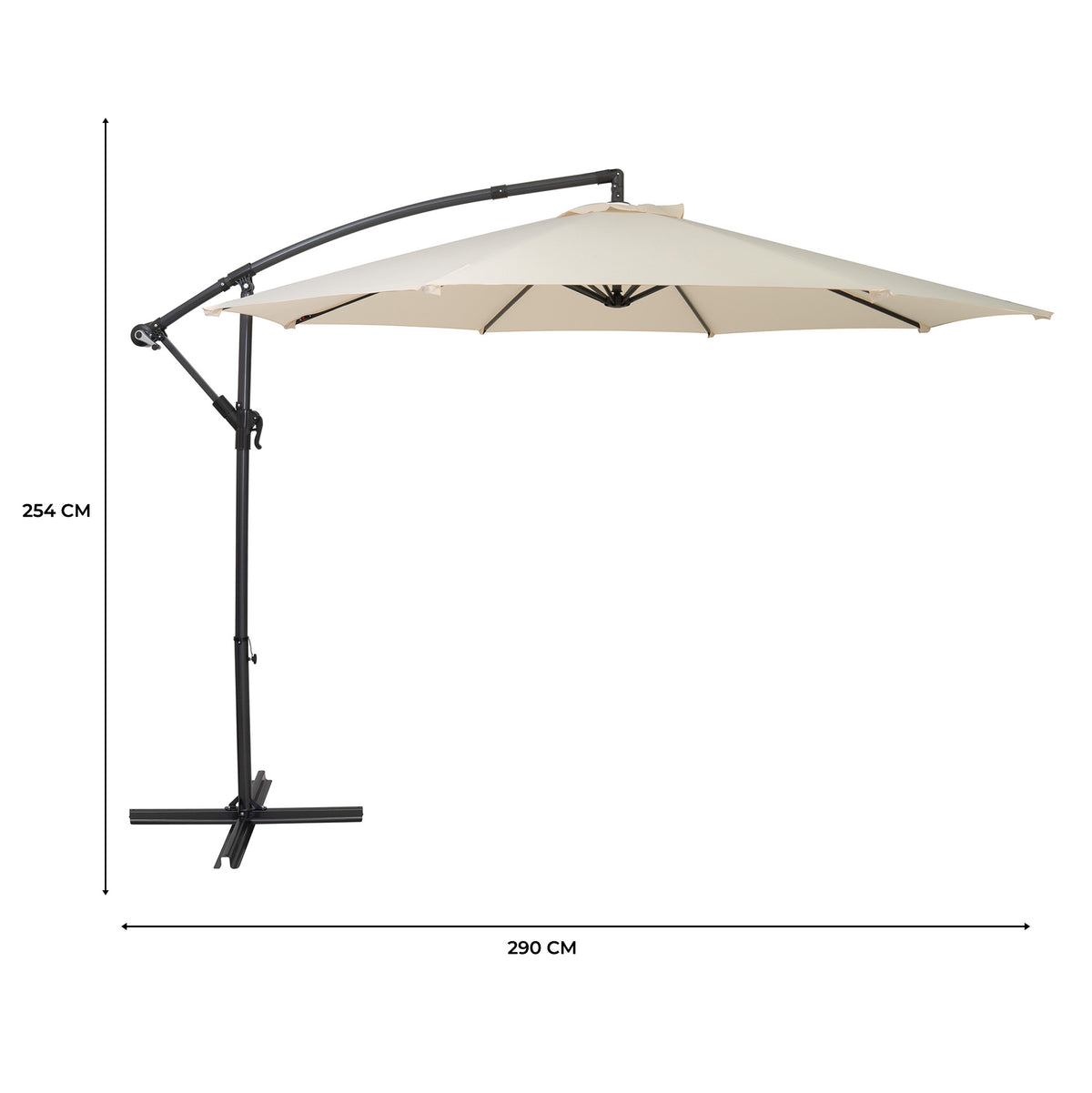 Ausleger-Sonnenschirm 3m - Creme