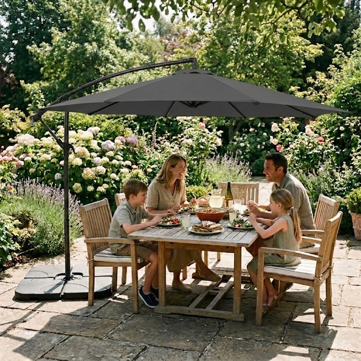 Ausleger-Sonnenschirm 3m - Grau