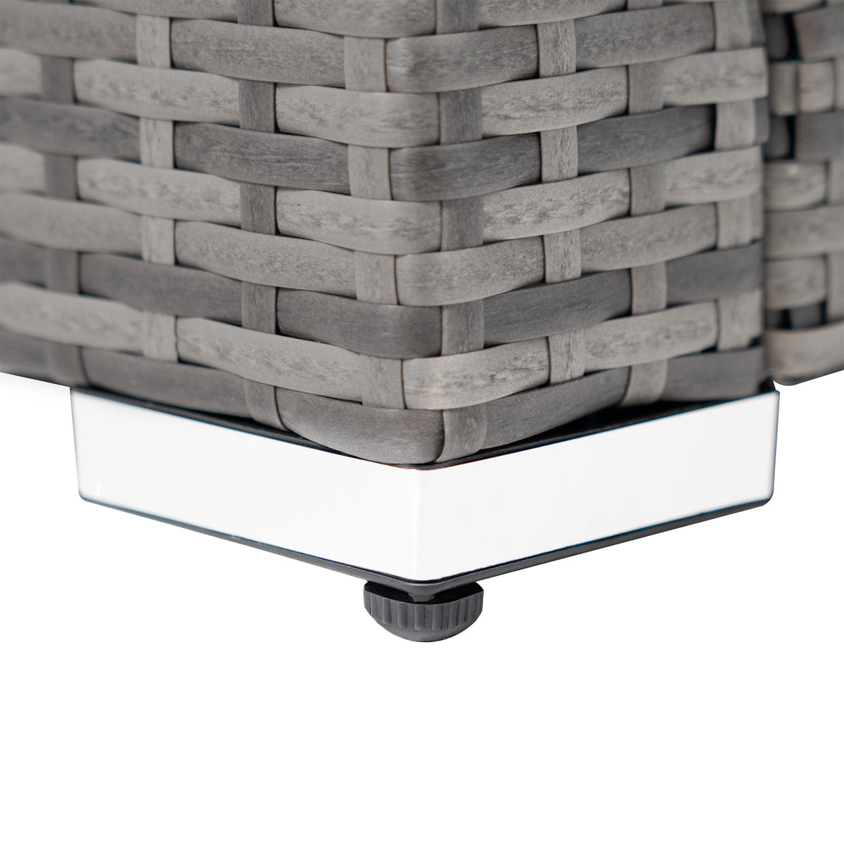 Rattan Eckset mit Verbundstoff-Tisch – Grau