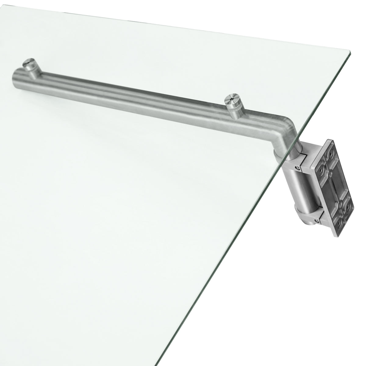 Glas Vordach & Halterungen, 144cm B, 80cm T - view 11
