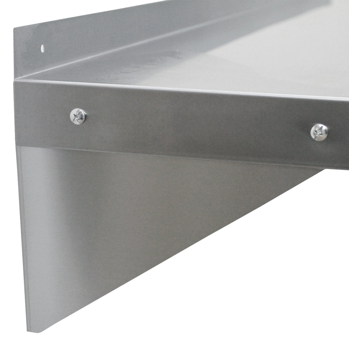 Robustes, silbernes Wandregal aus Edelstahl mit einer Größe von 1000mm x 300mm, ideal für die Gastronomie und zur Aufbewahrung von Küchenutensilien