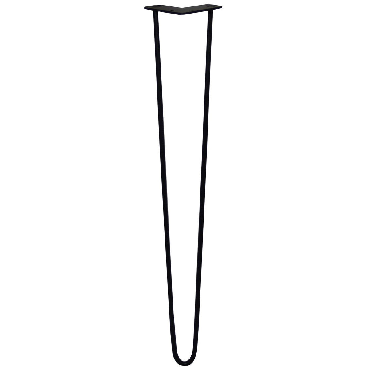 Schwarze Hairpin Tischbeine mit zwei Streben, 71 cm hoch, aus robustem Metall, elegant geformt für moderne Möbelgestaltung