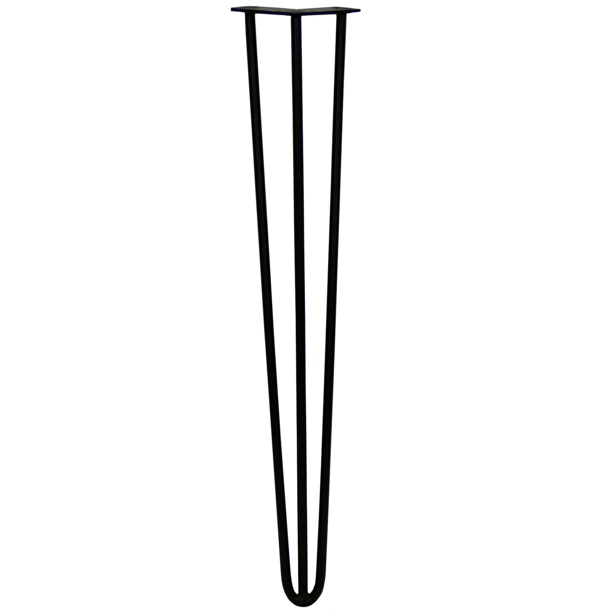 Schwarze 71 cm hohe Hairpin Tischbeine mit 3 Streben aus robustem Metall, schlankes, modernes Design für stilvolle Möbelprojekte