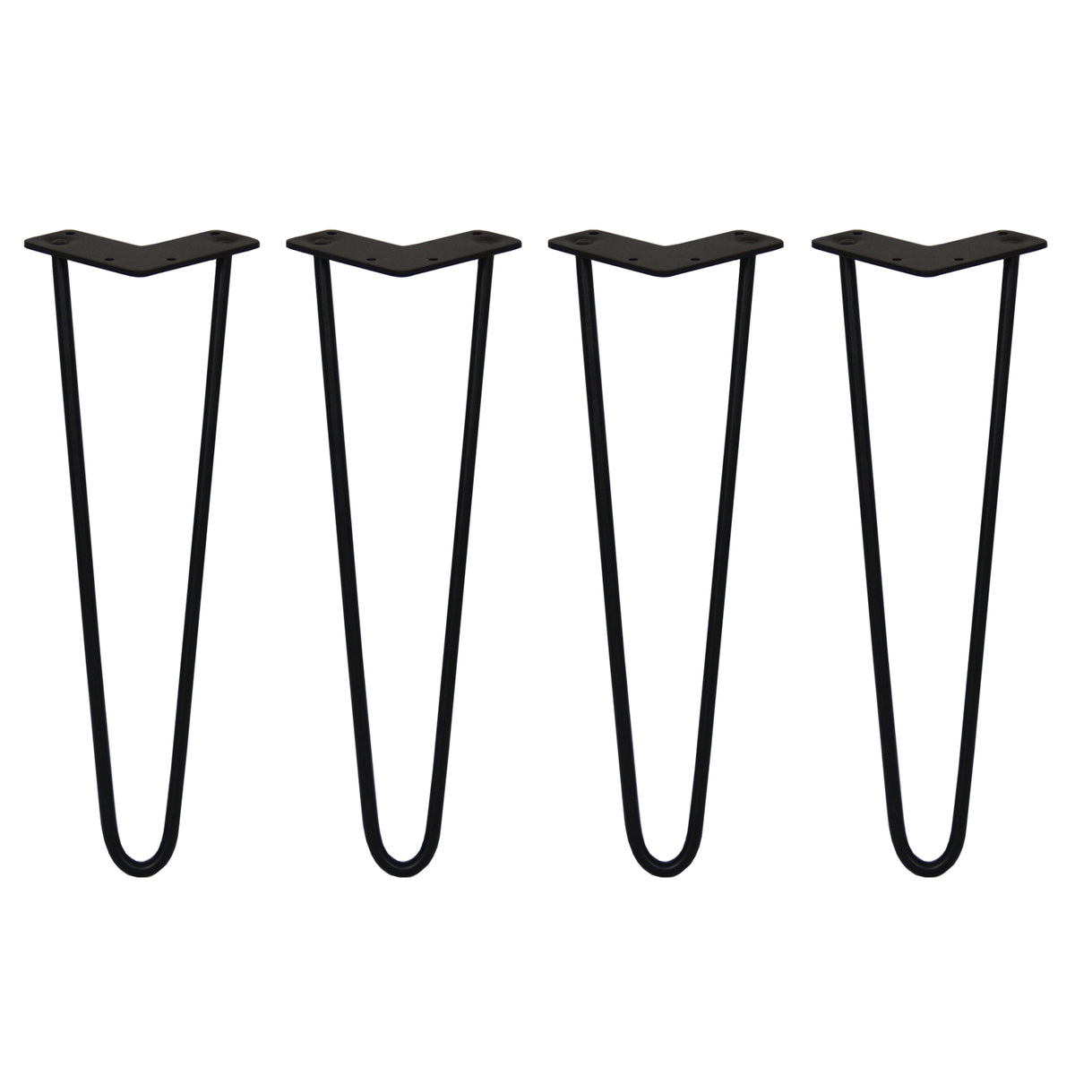 Schwarze Hairpin Tischbeine mit zwei Streben, 40,5 cm hoch, schlankes, modernes Design aus robustem Metall, ideal für DIY-Möbelprojekte