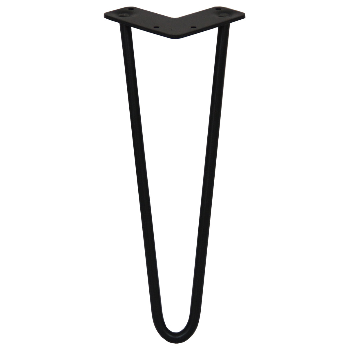 Schwarze Hairpin Tischbeine aus Metall mit zwei Streben, 35,5 cm hoch, elegantes, minimalistisches Design für moderne Möbelstücke