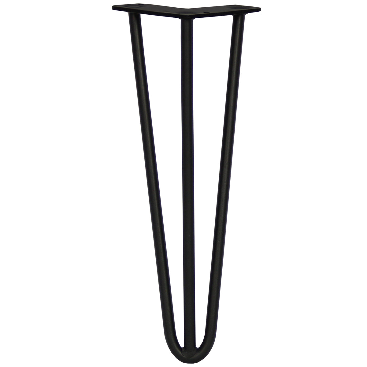 Schwarze 35,5 cm hohe Hairpin Tischbeine mit drei Streben, aus robustem Metall, elegant geformt für moderne Möbelgestaltungen