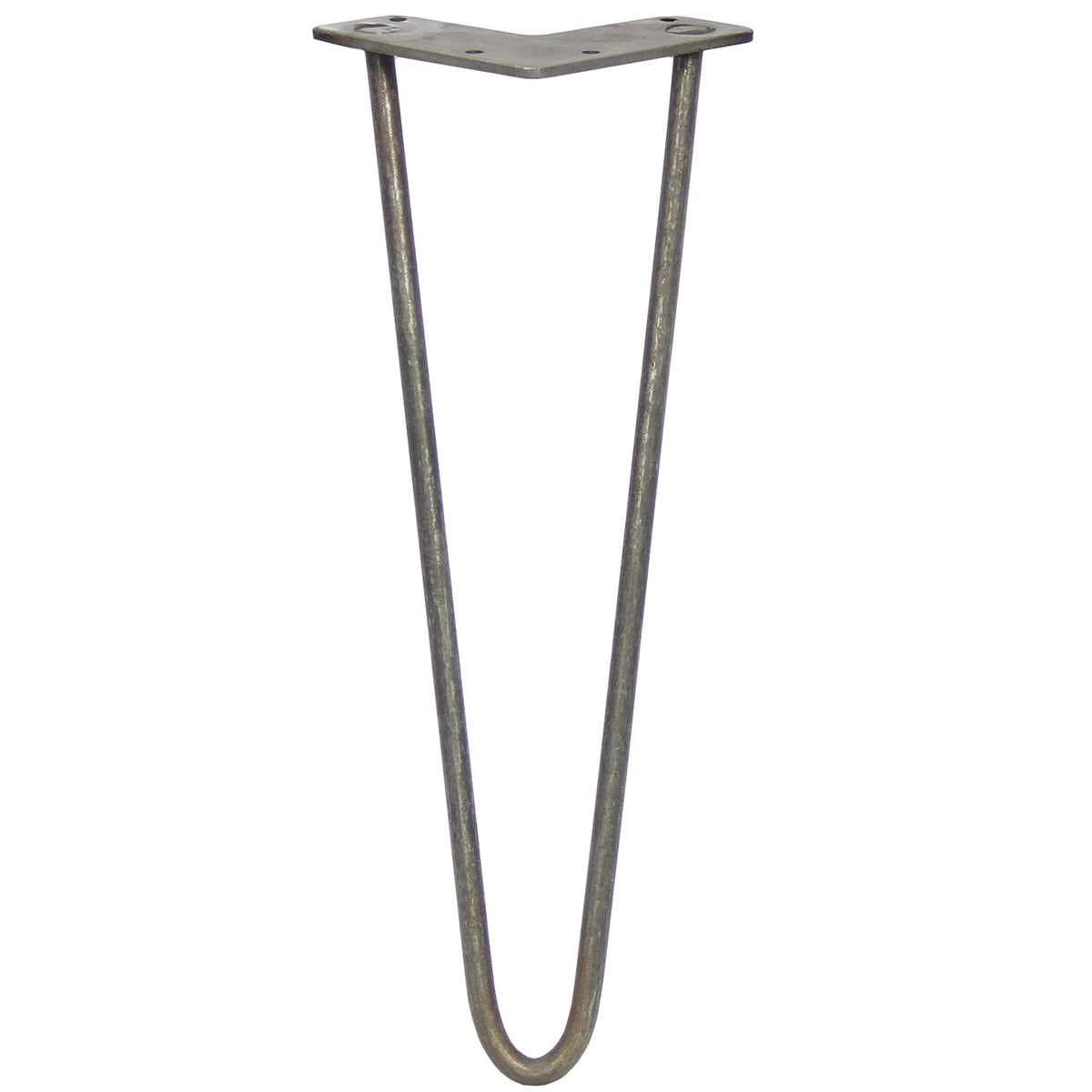 Schlichte, robuste Hairpin Tischbeine aus Rohstahl, 35,5 cm hoch, mit zwei Streben und einem Durchmesser von 10 mm, ideal für moderne Möbelgestaltung