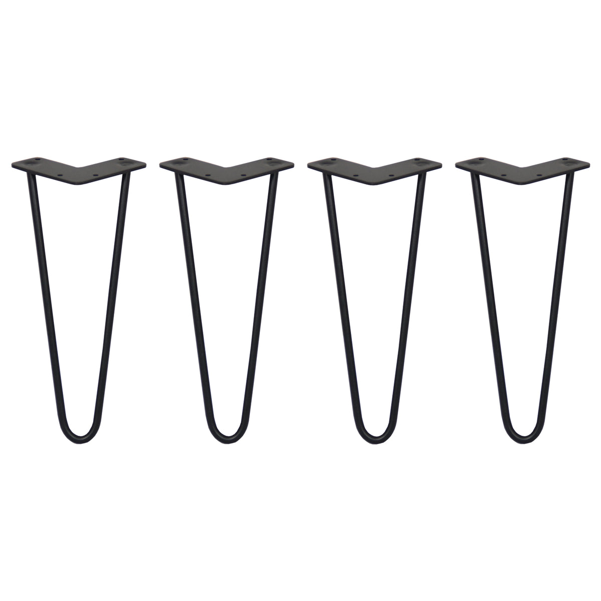 Schwarze Hairpin Tischbeine mit zwei Streben, 30,5 cm hoch, aus robustem Metall, ideal für moderne Möbelgestaltungen