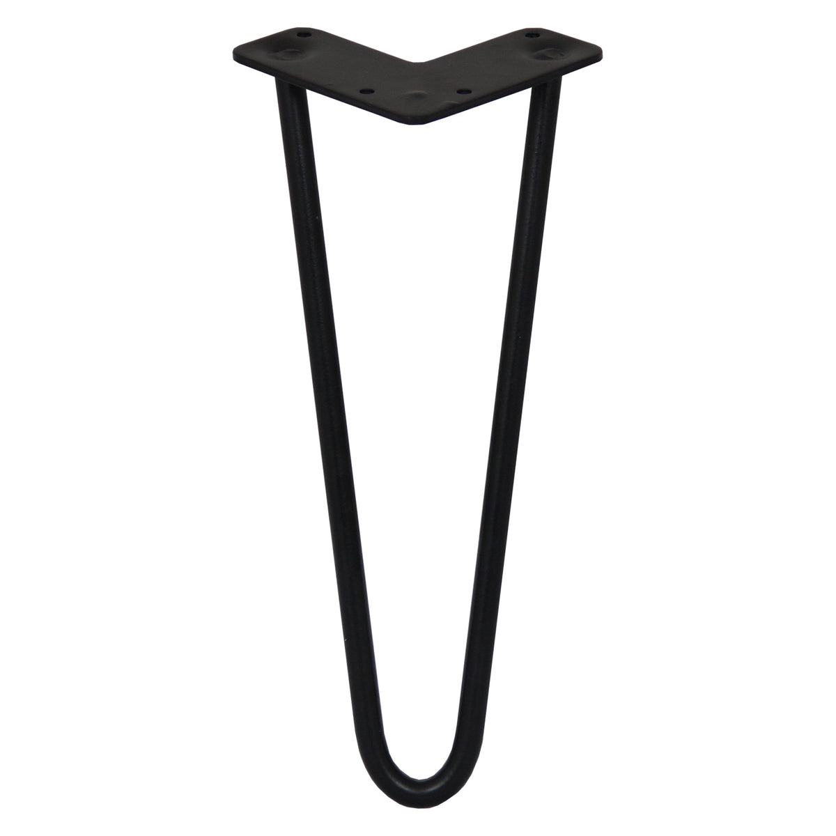 Schwarze Hairpin Tischbeine mit zwei Streben, 30,5 cm hoch, aus robustem Metall, V-förmiges Design, ideal für moderne Möbelprojekte