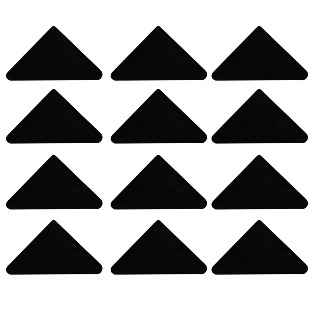 Schwarze, dreieckige Gummihammer-Pads in einer 3x4-Anordnung, ideal für die Monster Racking Galwix Werkbank zur Verbesserung der Stabilität und Sicherheit
