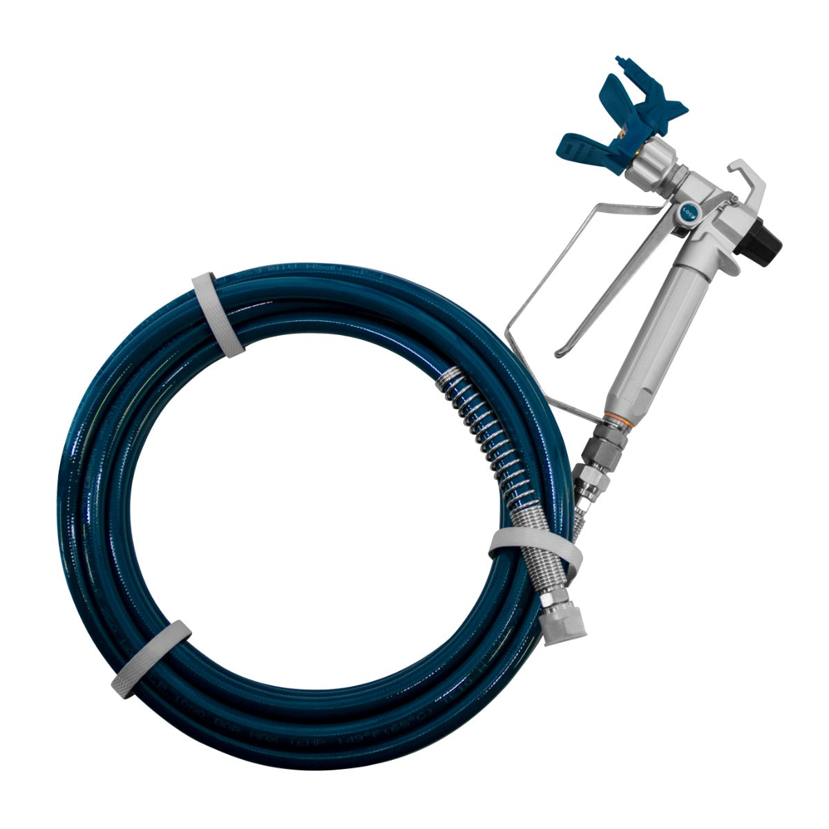 Maxblast Airless Farbsprühgerät mit blauem Schlauch, silbernem Griff und präziser Spritzdüse für gleichmäßige Farbaufträge und einfache Handhabung