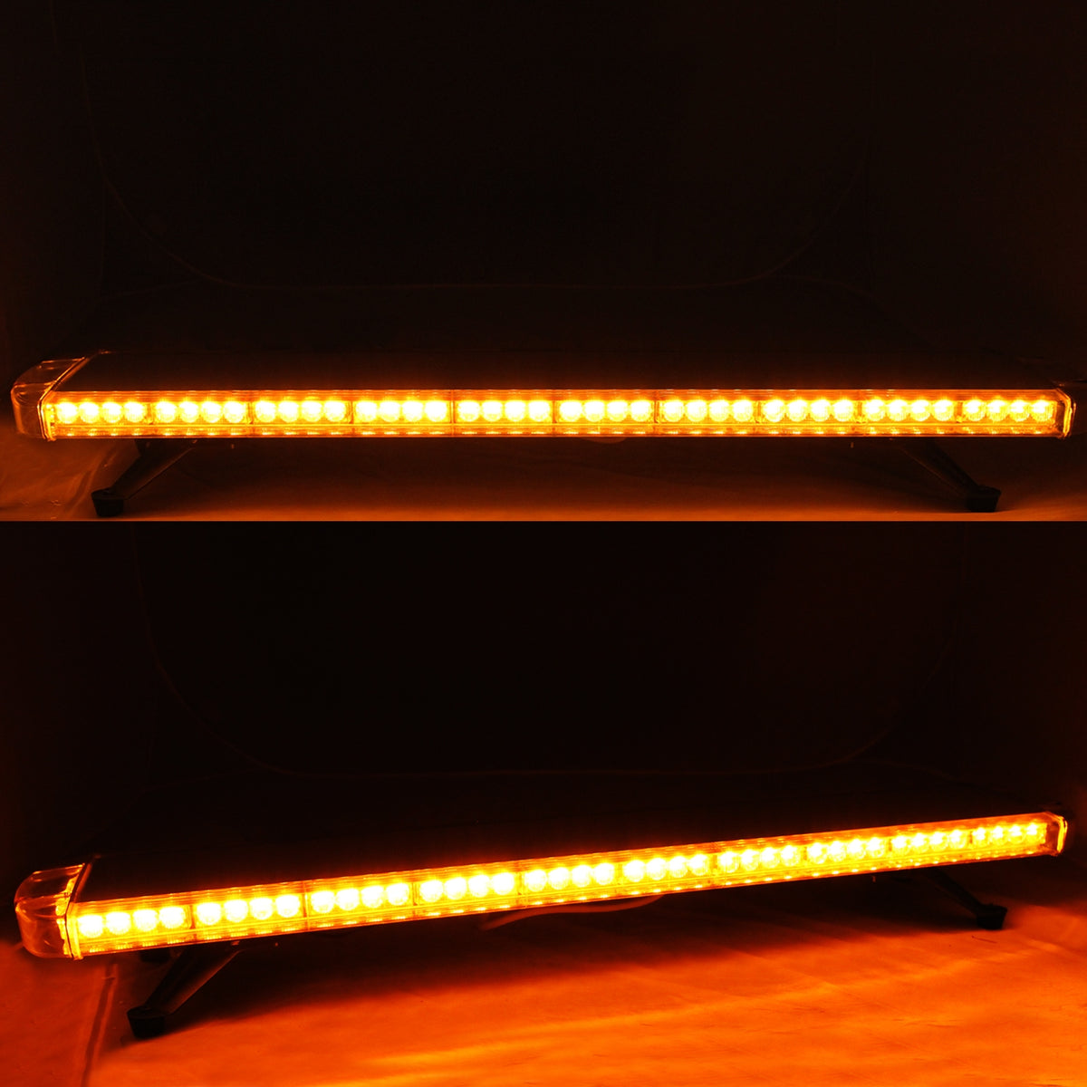 LED Rundumlicht Warnleuchte mit 88 orangefarbenen LEDs, schlankem Design und stabiler Halterung, ideal für Warnsignale und Sicherheitseinsätze