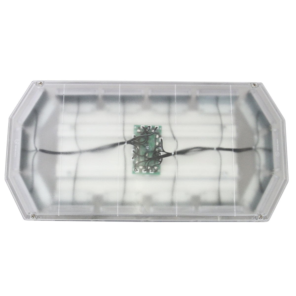 LED Rundumlicht Warnleuchte mit 48 LEDs, rechteckig, transparentes Gehäuse, robustes Material, ideal für Sicherheitsanwendungen und Fahrzeugwarnungen