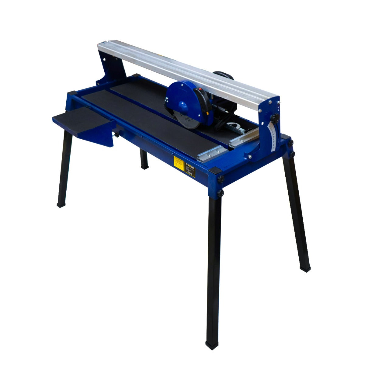 Blauer Fliesenschneider mit Tisch, 720mm, 800W, robustes Design, stabile Beine, präzise Schneidevorrichtung, ideal für Fliesenarbeiten