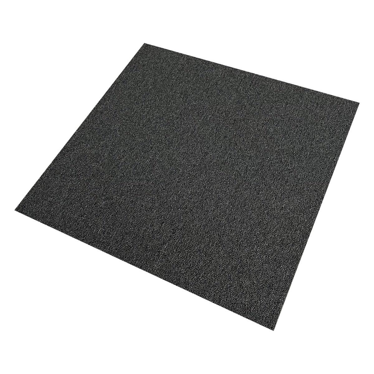 Teppichfliese in Kohle-Schwarz mit strukturierter Oberfläche, quadratisch, 50 x 50 cm, ideal für moderne Innenräume und vielseitige Anwendungen