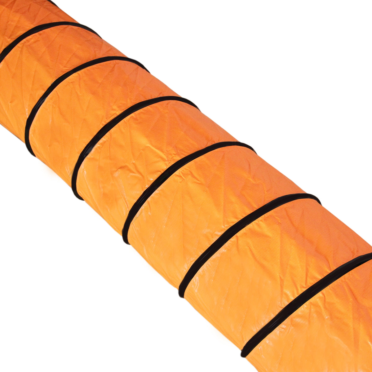Oranger flexibler Luftkanal mit schwarzem Rand, geeignet für den MAXBLAST Industrieventilator, ideal für effiziente Luftzirkulation und Belüftung