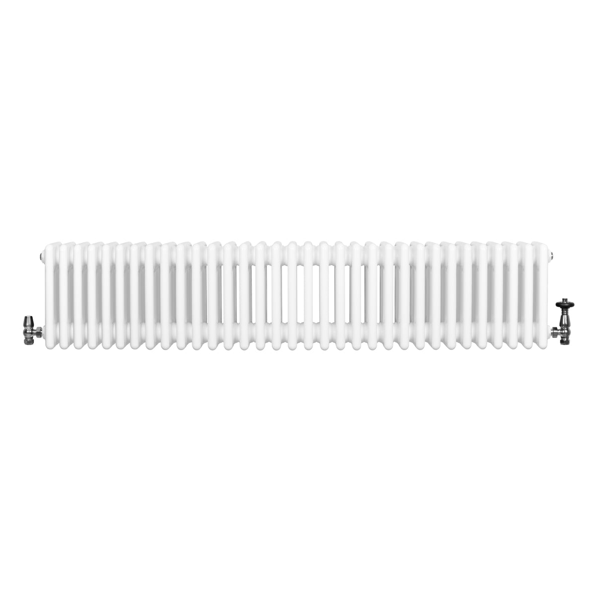 Röhrenheizkörper 4 Säulen mit TRV Chromventile – 300mm x 1505mm – Weiß - view 4