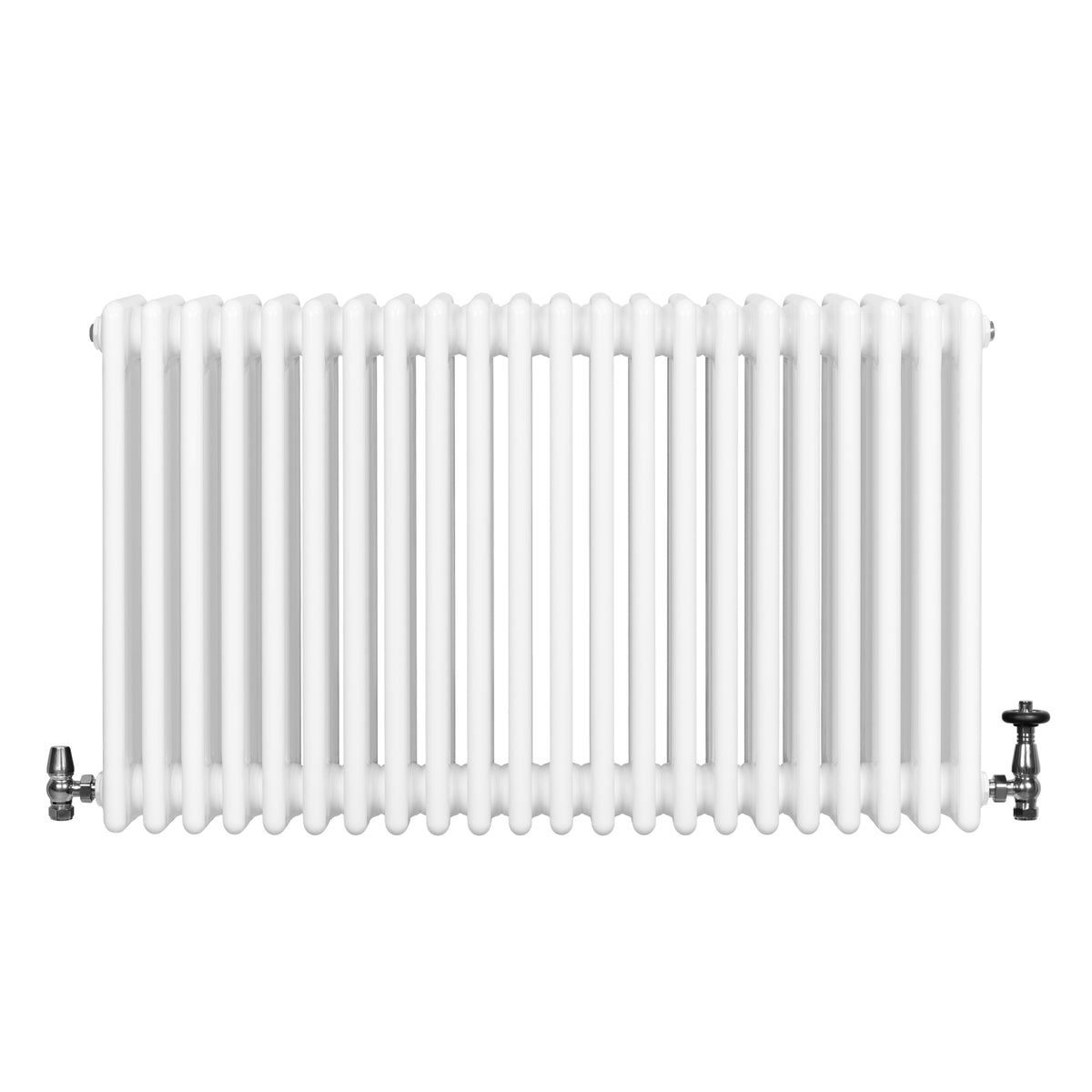 Röhrenheizkörper 4 Säulen mit TRV Chromventile – 600mm x 1010mm – Weiß - view 4