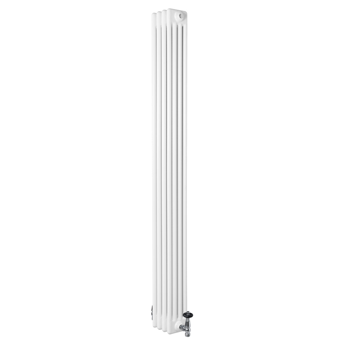 Röhrenheizkörper 4 Säulen mit TRV Chromventile – 1800mm x 200mm – Weiß - view 3