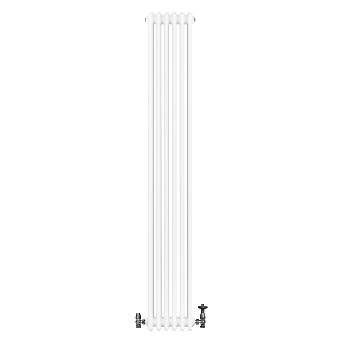 Röhrenheizkörper 4 Säulen mit TRV Chromventile – 1800mm x 290mm – Weiß - view 4