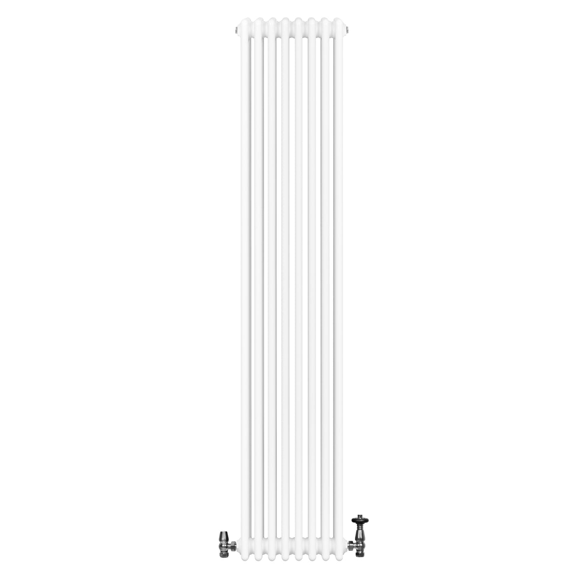 Röhrenheizkörper 4 Säulen mit TRV Chromventile – 1800mm x 380mm – Weiß - view 4