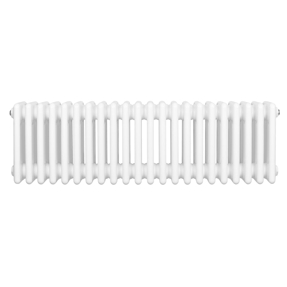 Röhrenheizkörper mit 4 Säulen in Weiß, 300mm x 1010mm, glänzende Oberfläche, gleichmäßige, runde Röhren für effiziente Wärmeverteilung