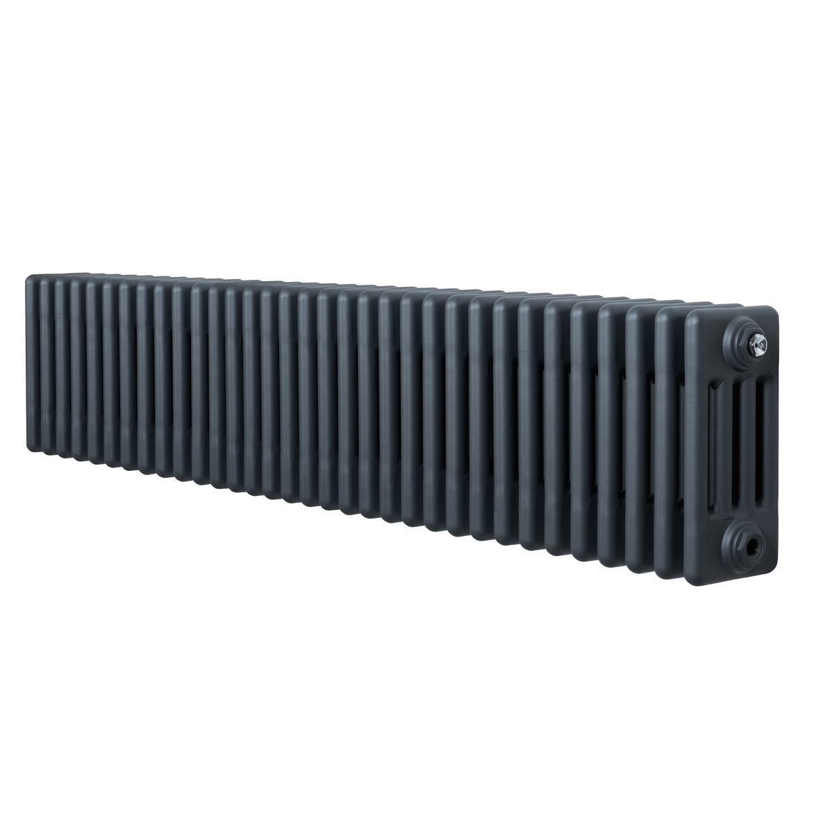 Röhrenheizkörper mit vier Säulen in Anthrazitgrau, 300mm x 1505mm, aus robustem Material, mit glatter, strukturierten Oberfläche und modernem Design